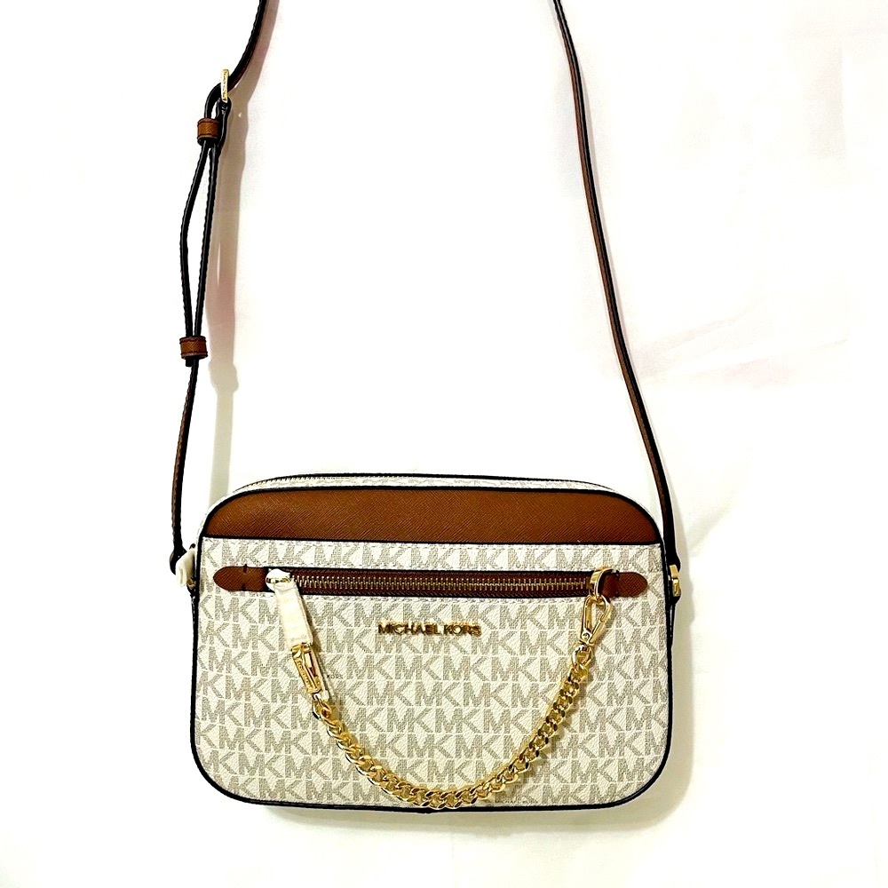 NWT Michael Kors Jet Set Large Logo Crossbody Bag - Picture 7 of 12